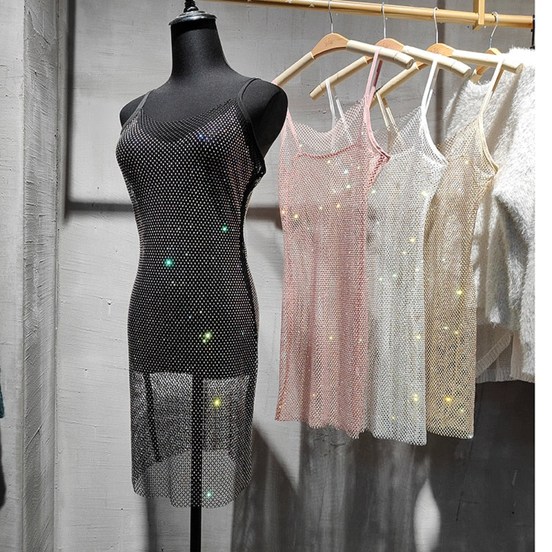 Shiny women's evening dress, perfect for parties, cocktails, and a glamorous night out.