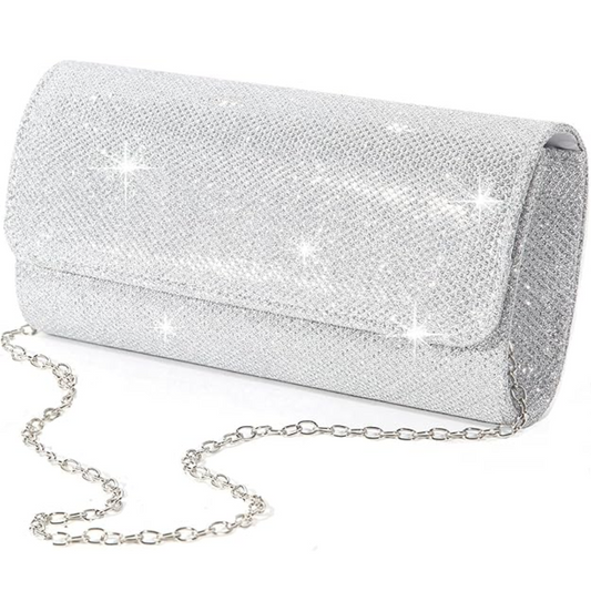 Glamorous sparkle evening clutch handbag for women. Perfect party & wedding accessory. Elegant fashion.