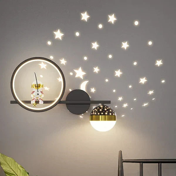 Child-safe GlowNest wall lamp, modern design providing magical ambiance for kids.