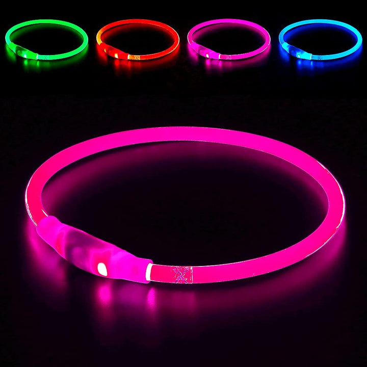 Keep your dog safe with this illuminated LED collar. USB rechargeable for convenience.