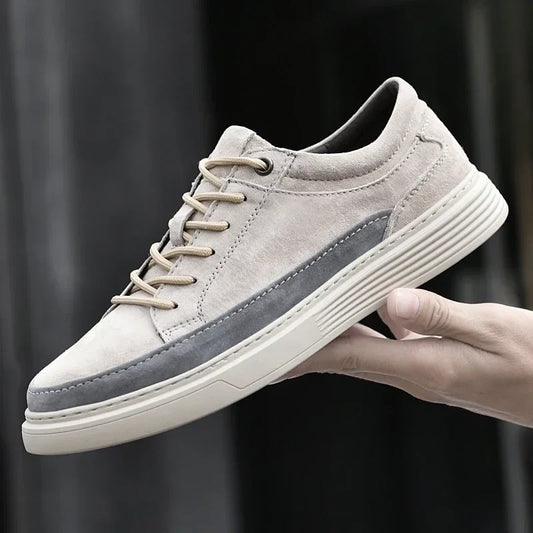 Gray men's Garrison suede sneakers for all-day comfort, perfect casual shoes.