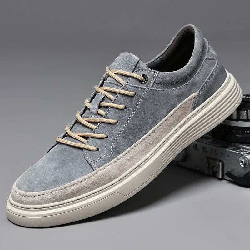 Stylish sand men's Garrison suede sneakers, durable and comfortable everyday footwear.