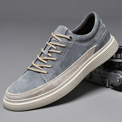 Stylish sand men's Garrison suede sneakers, durable and comfortable everyday footwear.