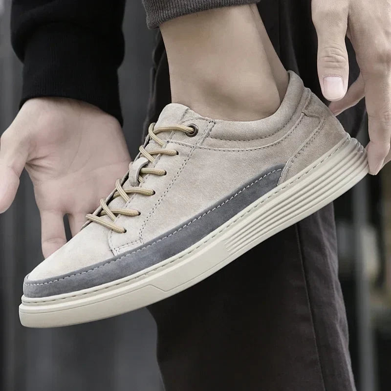 Men's Garrison gray suede sneakers, versatile casual shoes for everyday comfort and style.
