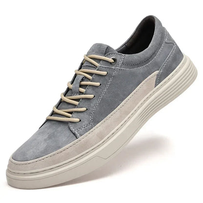 Men's Garrison gray suede sneakers. Comfortable, durable, and stylish casual shoes for everyday wear.