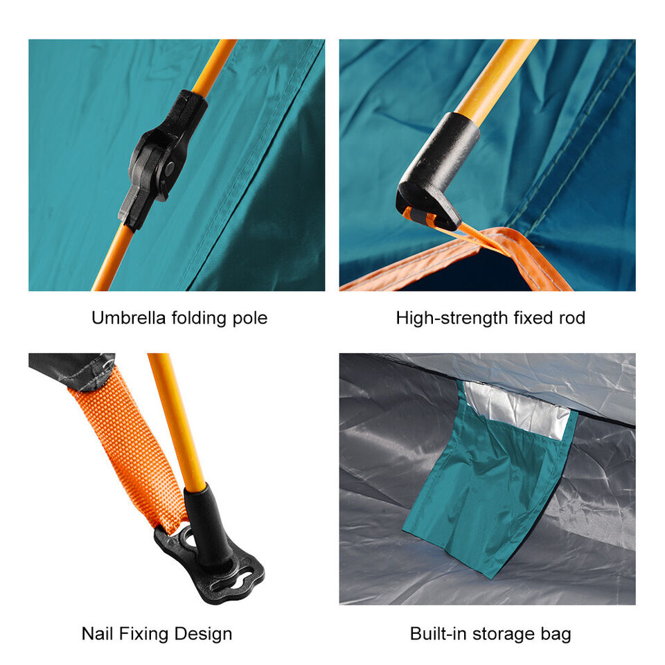 Spacious green waterproof pop-up backpacking tent, ready in seconds for outdoor shelter