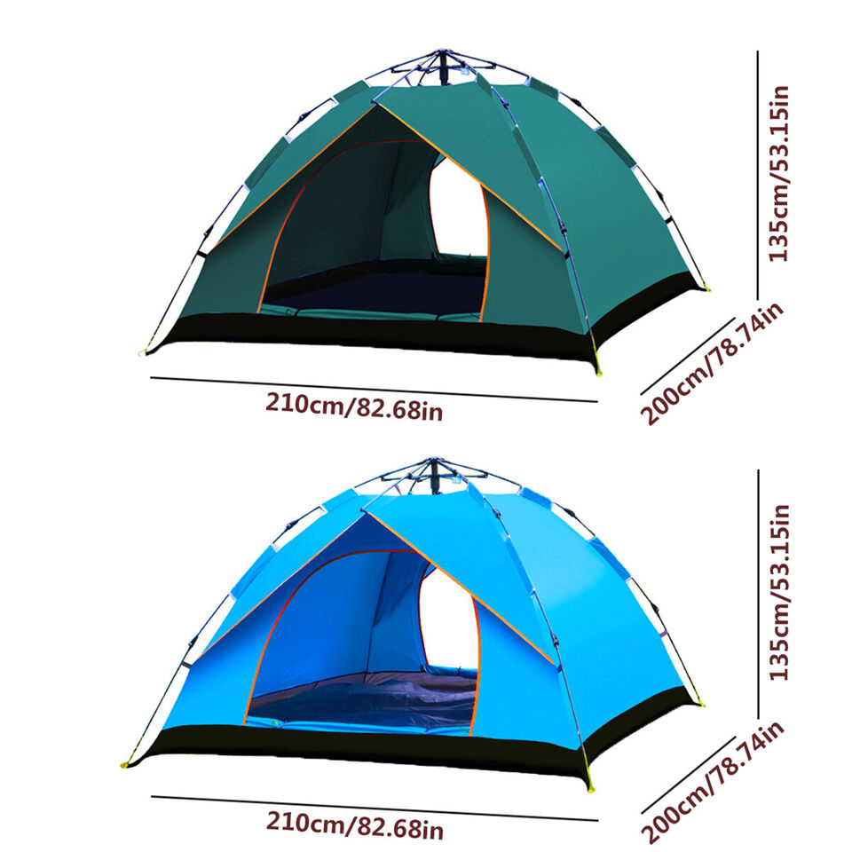 Automatic green pop-up camping tent, a waterproof solution for 2-3 person outdoor adventures