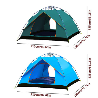 Automatic green pop-up camping tent, a waterproof solution for 2-3 person outdoor adventures