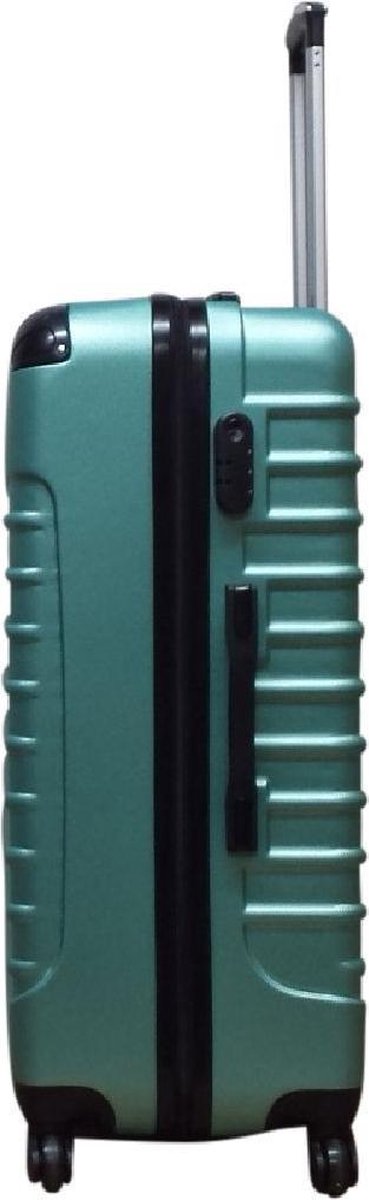Travel in style with this green 2-piece hardshell luggage set, durable ABS and smooth spinner wheels.