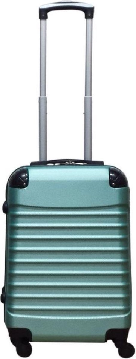 Stylish green 2-piece hardshell luggage set, durable ABS construction & multi-directional spinner wheels.