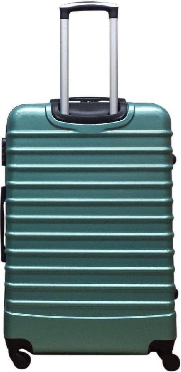 Lightweight green ABS hardshell 2-piece luggage set with spinner wheels, perfect for travel.