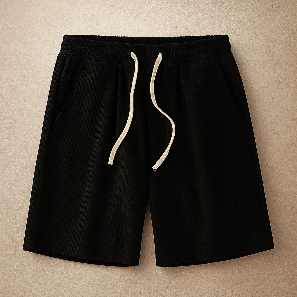 Soft unisex relaxed comfort shorts with adjustable drawstring, perfect for summer lounging or casual day outs.