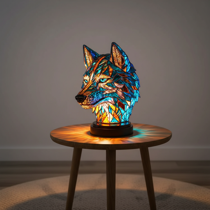 Handcrafted animal mosaic lamp, a unique artistic table lamp for modern home decor & accent lighting.