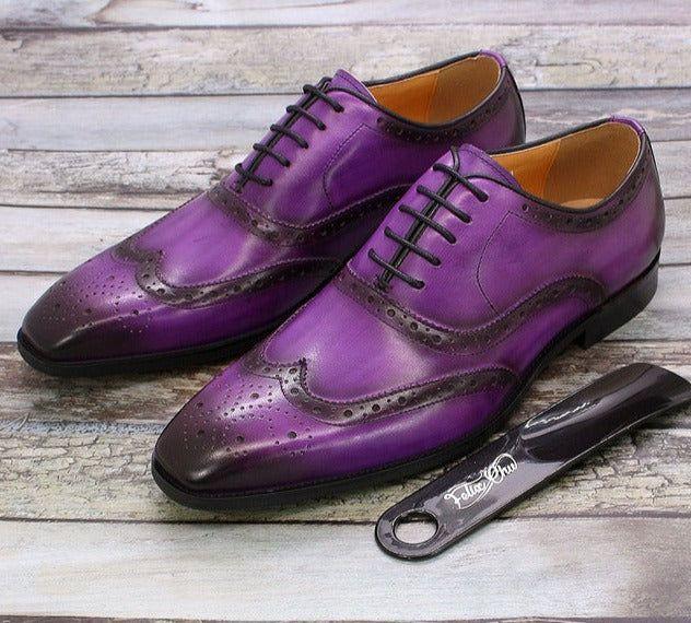 Premium handcrafted leather Oxford shoes for men, featuring a timeless wingtip design and superior comfort.