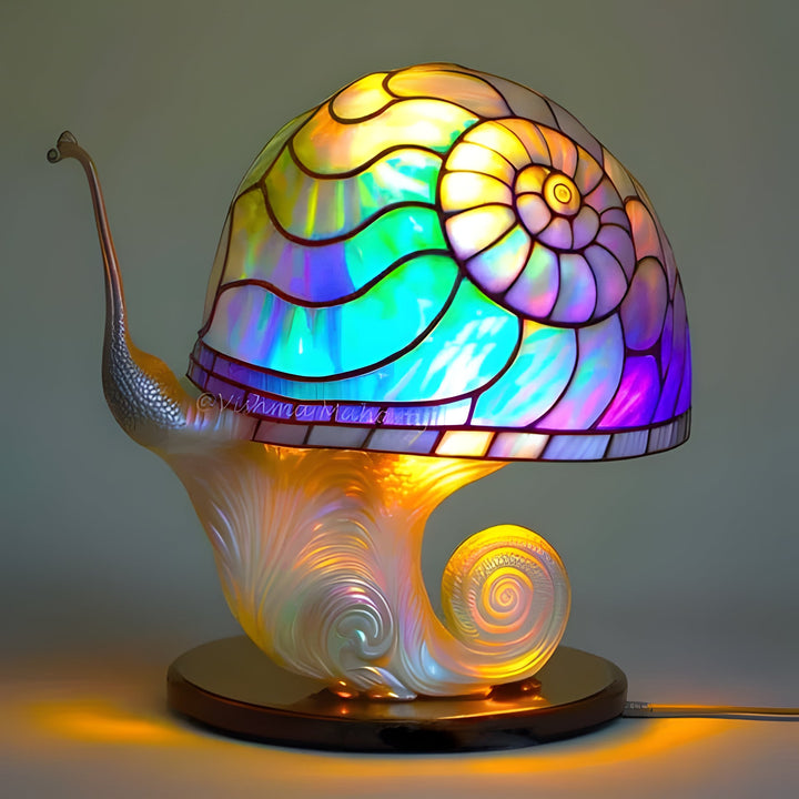 Living room stained glass table lamp, plant series, provides warm decorative lighting & unique home accent.