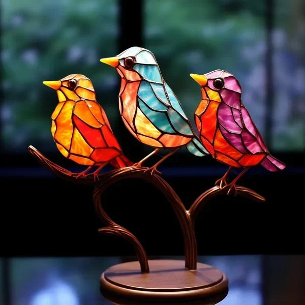 Exquisite glass bird figurine, vibrant handcrafted art decor and a unique decorative sculpture for any home.