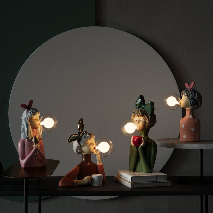 Glowing CraftGlow handmade artistic table lamp showcasing its unique resin glass design.