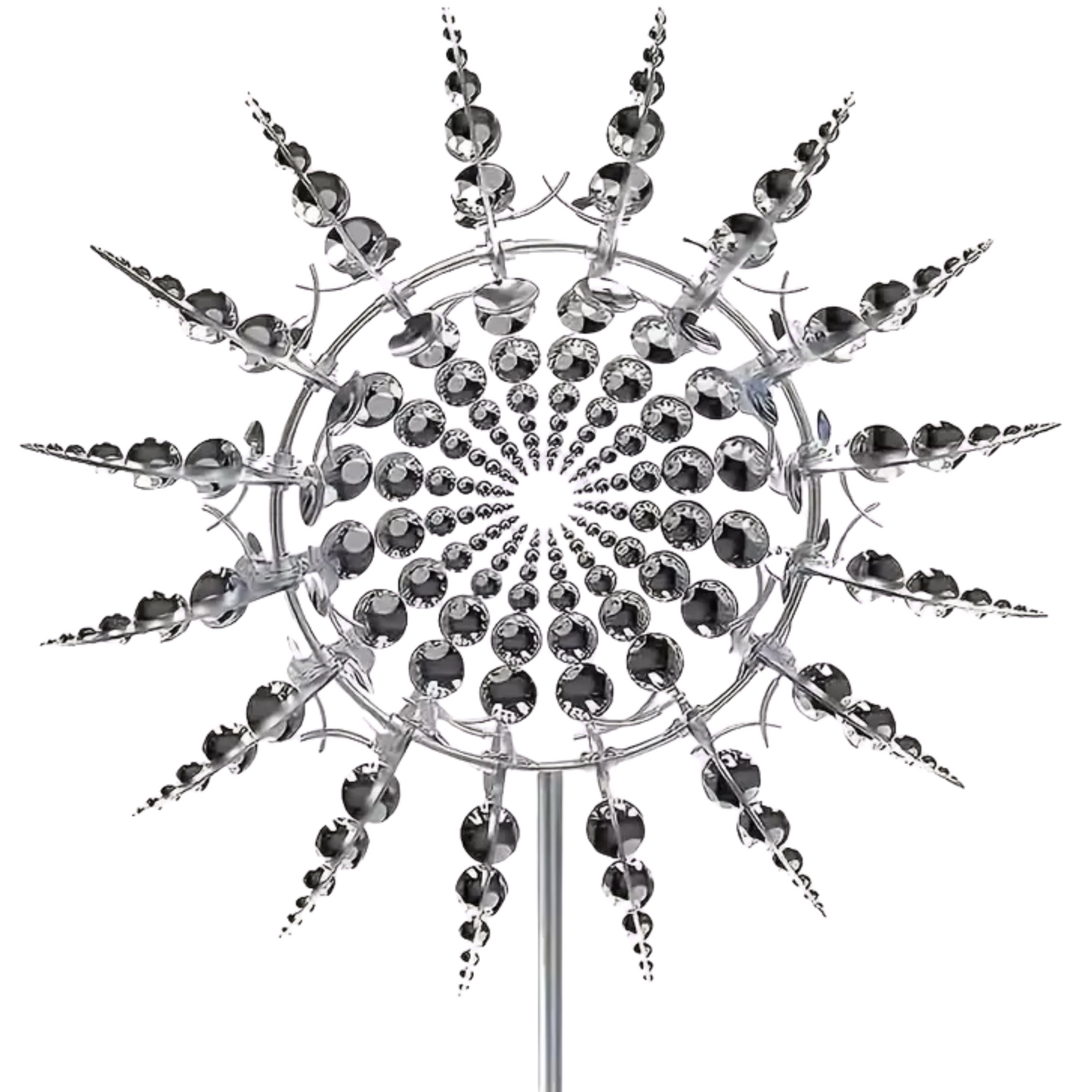 Handmade decorative garden windmill with red and white blades, weather-resistant yard art