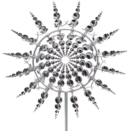 Handmade decorative garden windmill with red and white blades, weather-resistant yard art