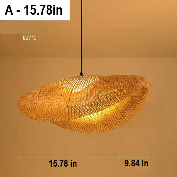 Stylish rattan pendant light, intricately handwoven. Brings a touch of boho elegance to any room.