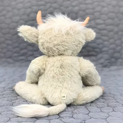 Cute Highland cattle plush, handmade with soft alpaca fur. Scottish stuffed animal, a unique gift for kids.