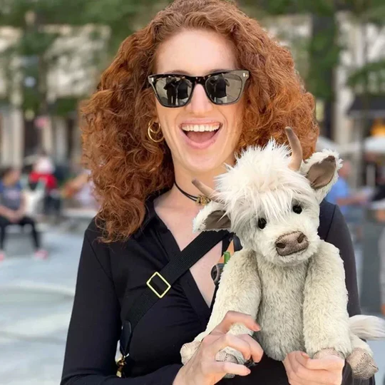 Unique handmade Scottish Highland cow stuffed animal. Soft alpaca fur farm animal collectible.