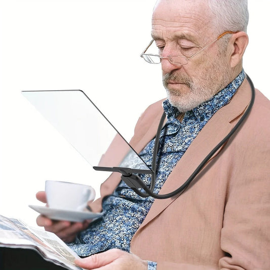 Hands-free magnifying glass with flexible neck for comfortable reading & vision aid. Perfect for books & crafts.