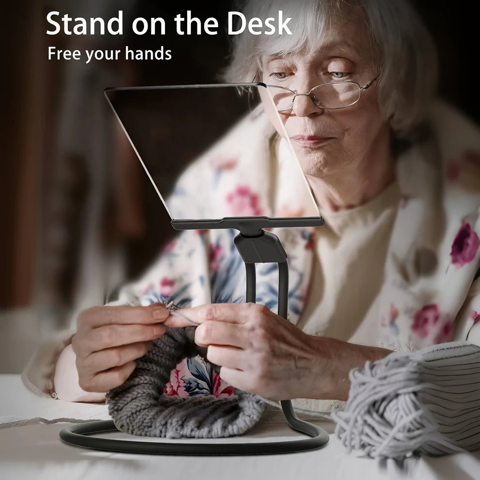 Unisex hands-free reading aid: flexible neck magnifying glass for detailed work, hobbies, & comfortable vision.