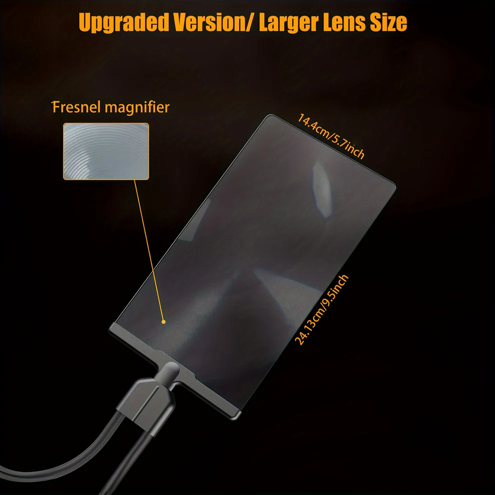 Ergonomic hands-free magnifying glass with flexible neck. Ideal reading aid, crafting tool & low vision support.