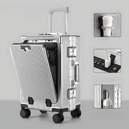 Essential Manhattan Pro carry-on for business travel; hard-shell design with laptop access.