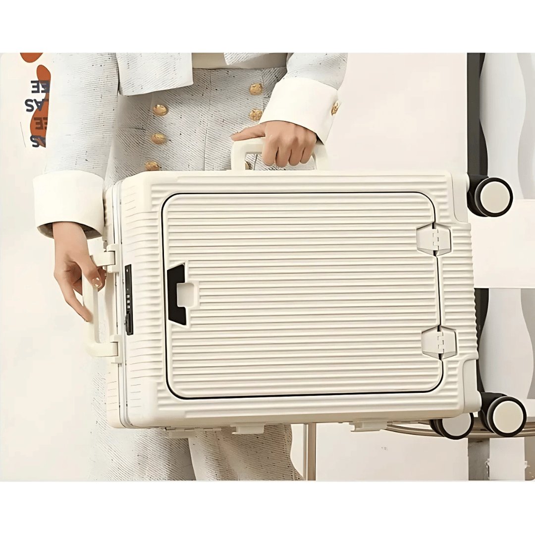 Business travel ready: Manhattan Pro hard-shell carry-on suitcase with integrated laptop pocket.
