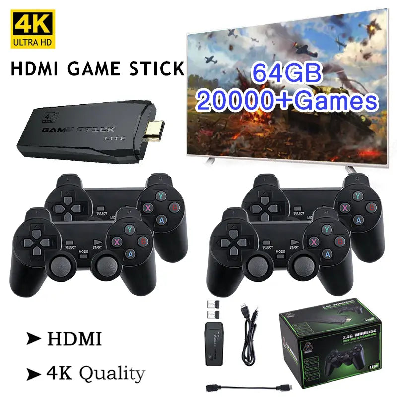 Plug & play 4K HDMI retro console. Instantly enjoy 20,000+ pre-installed classic video games on any TV.