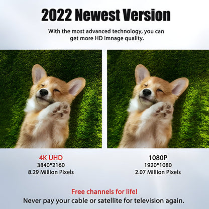 Indoor HDTV digital antenna for free TV. Cut the cord with 600-mile 4K reception for home entertainment.