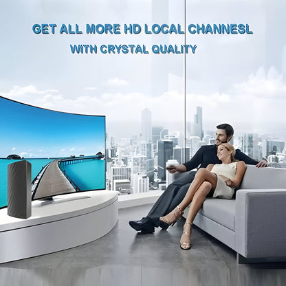Modern design HDTV 4K digital TV antenna, 600 miles range. Easy indoor setup for superior TV reception.
