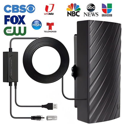 Enjoy stunning 4K resolution with this long-range HDTV digital antenna. Simple indoor setup, free TV.