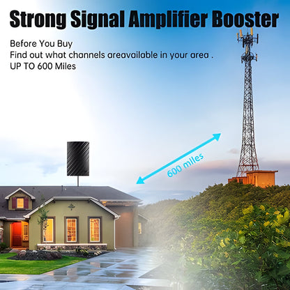 High-performance 600-mile range HDTV 4K digital antenna for indoor use. Experience free, crystal-clear TV.