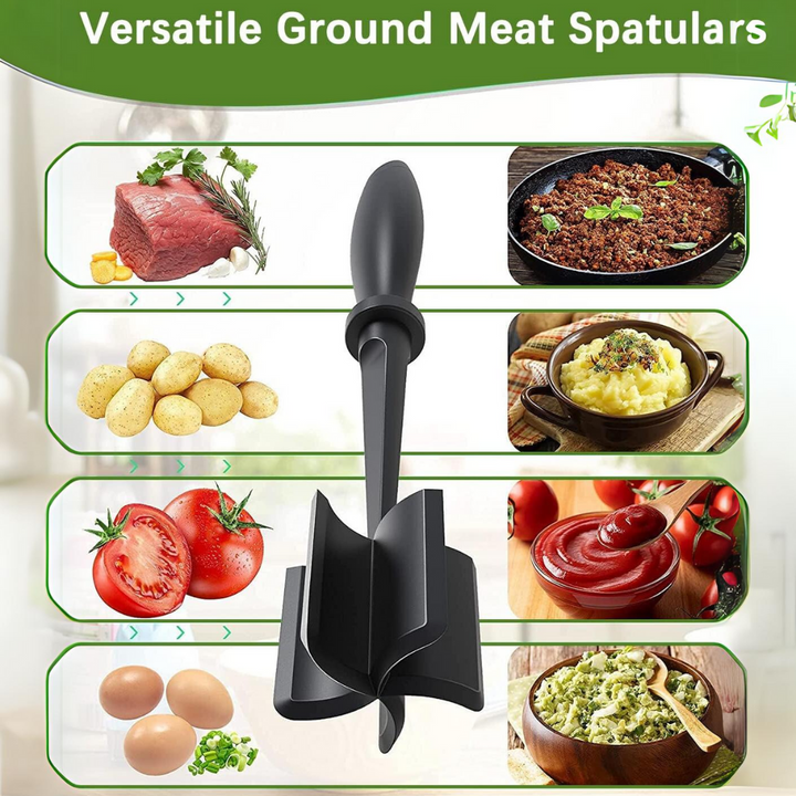 Heavy-duty heat-resistant meat chopper, a robust kitchen tool for efficient ground meat prep.