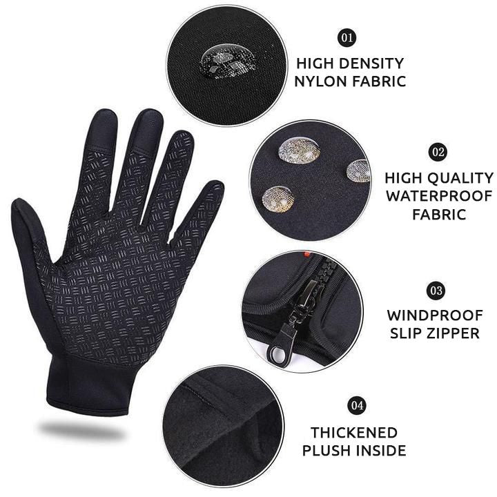 Unisex heated cycling gloves for men & women, windproof & waterproof for cold weather.