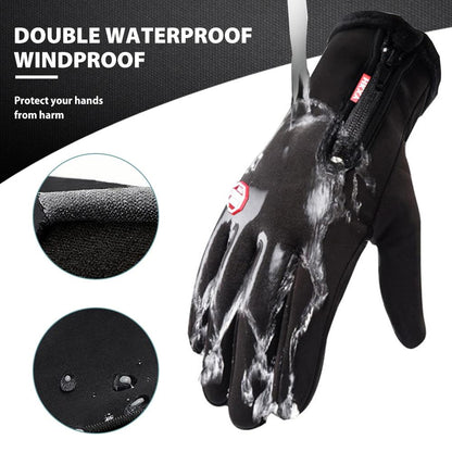 Durable electric warming winter gloves for outdoor activities, waterproof & windproof.
