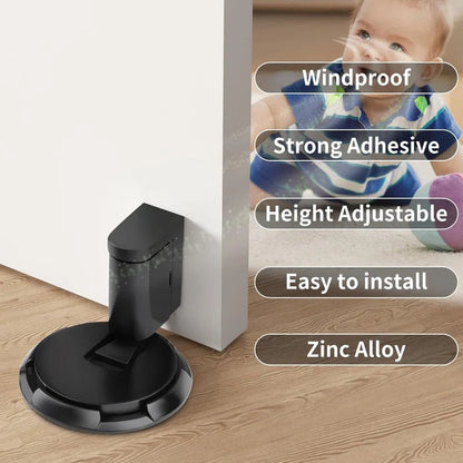 Strong heavy-duty adjustable door stopper, ensures secure door control & protection.