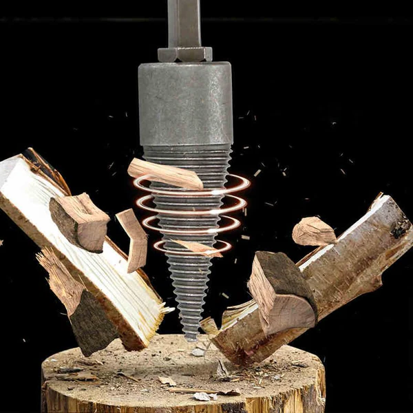 Heavy-duty carbon steel firewood drill bit for easy log splitting. Universal shank fits any drill for efficient wood prep.