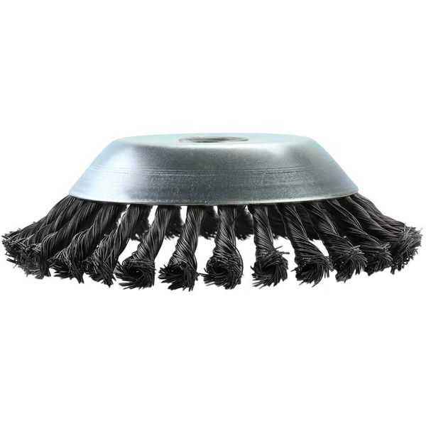 Efficient carbon steel weed removal brush for trimmers, perfect for tough lawn care & landscaping tasks.
