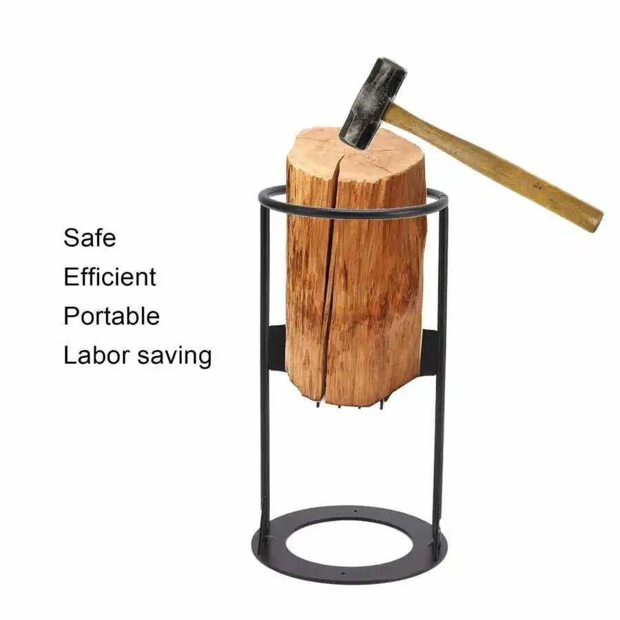 Durable cast iron firewood splitter, a heavy-duty manual tool for efficient wood splitting.