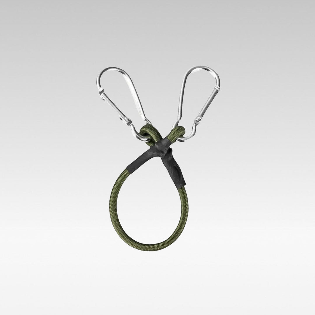 Heavy-duty elastic bungee cords 6-pack with carabiner hooks for camping and outdoor cargo tie-downs.
