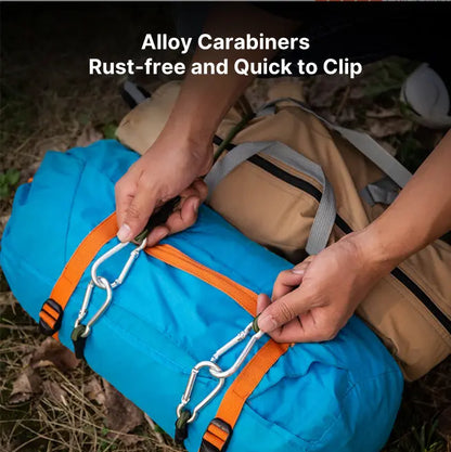 Outdoor gear set: 6 heavy-duty bungee cords with hooks, perfect for securing items while camping.