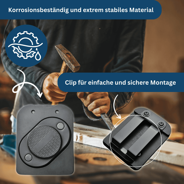 Workshop organized with black magnetic tool strip, keeping hand tools accessible and tidy