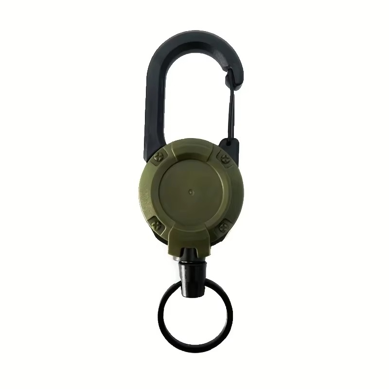 Versatile retractable keychain utility accessory, ideal for keys, ID badges, and small equipment.