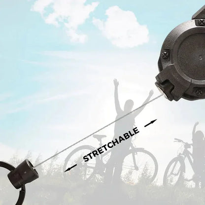 Black tactical retractable key holder with a sturdy carabiner for keys, ID, and small tools.