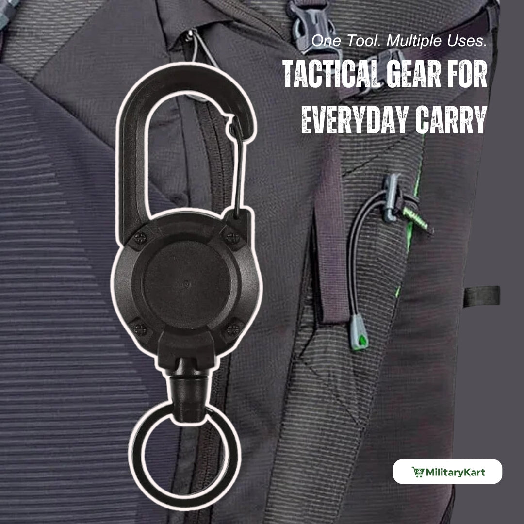 Retractable badge reel keychain, heavy duty construction with a reliable carabiner clipfor daily use.