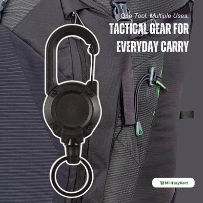 Retractable badge reel keychain, heavy duty construction with a reliable carabiner clipfor daily use.